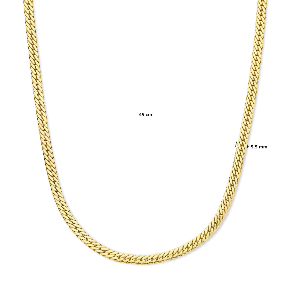 14-karaat gouden schakelketting gourmet 5.5 mm - Lengte 45 cm