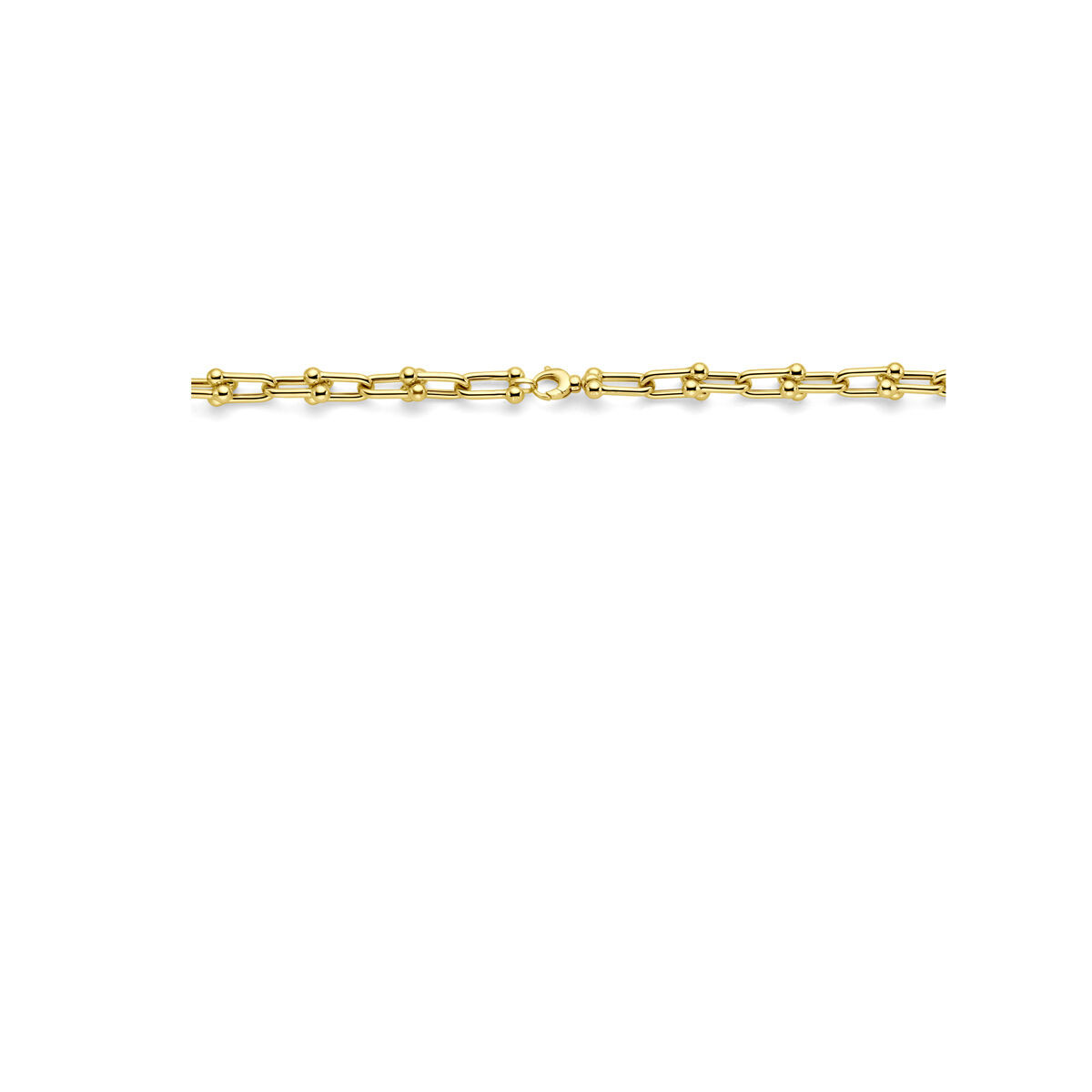 14-karaat gouden schakelketting gourmet 9 mm - Lengte 45 cm