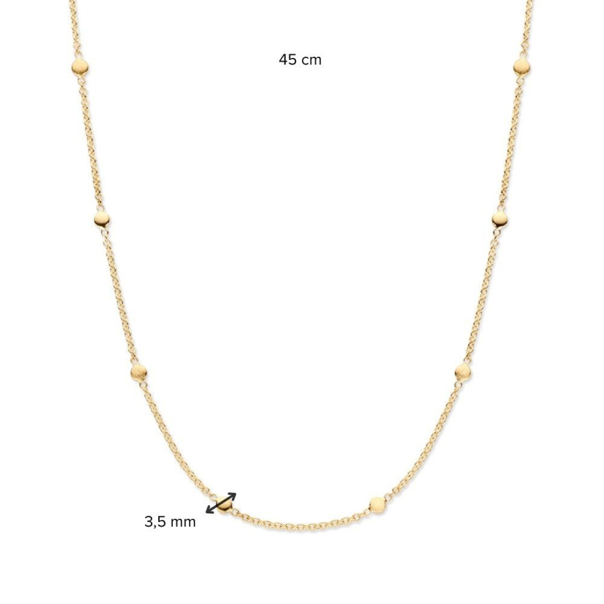 14-karaat gouden schakelketting met cirkels van 3.5 mm - Lengte 45 cm