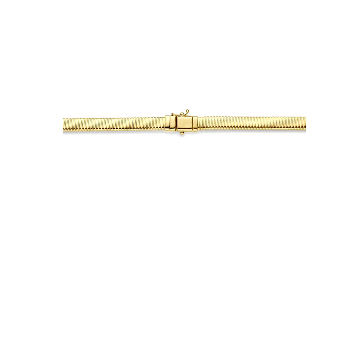 14-karaat gouden schakelketting met glanzende een brede schakel - Lengte 45 cm