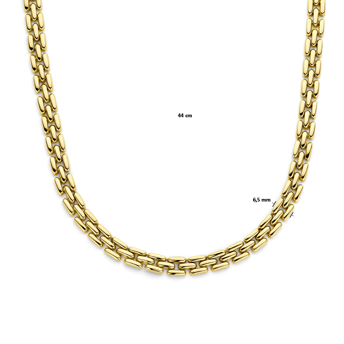 14-karaat gouden schakelketting met panterschakel van 6.5 mm - Lengte 44 cm