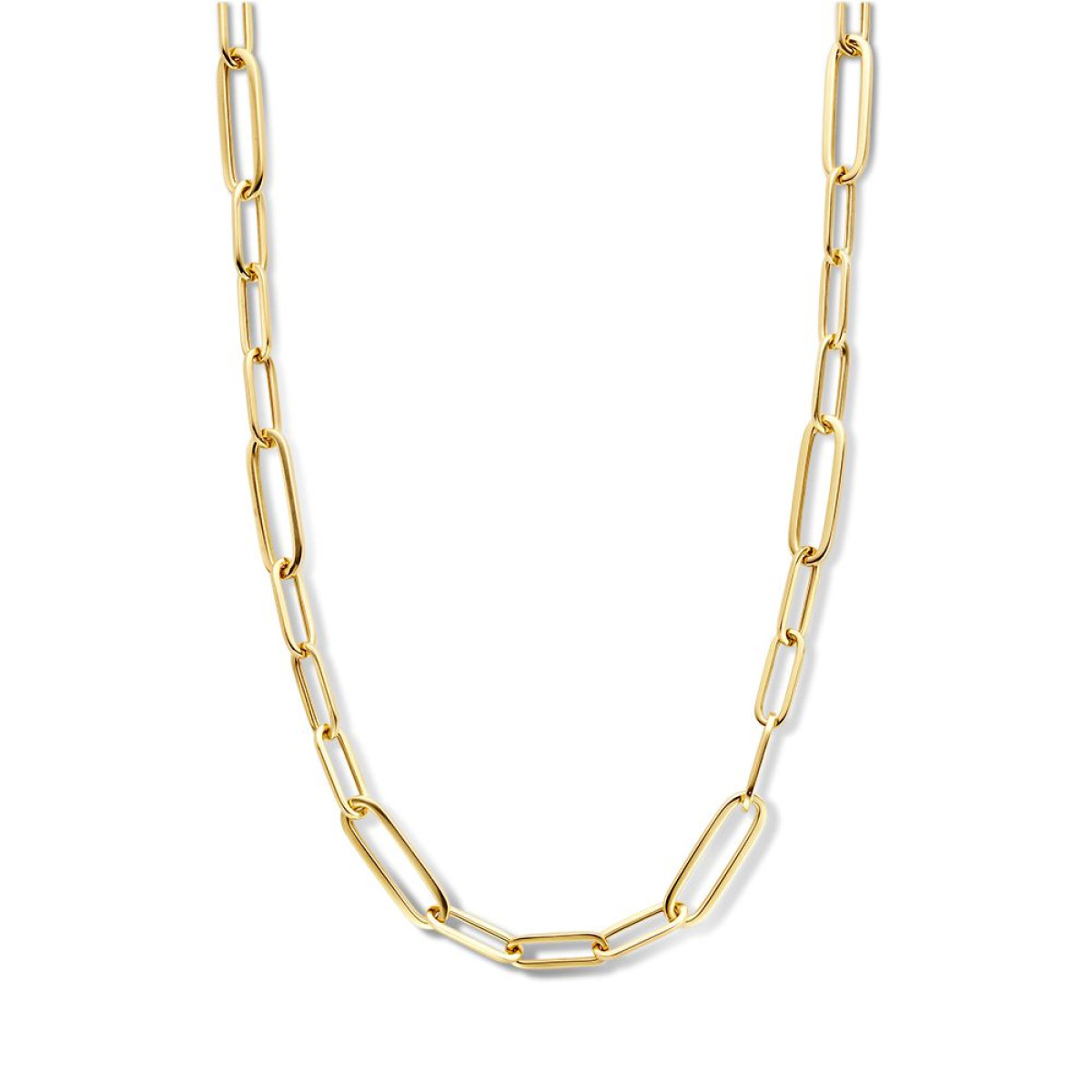 14-karaat gouden schakelketting met ronde paperclipschakels - Lengte 45 cm