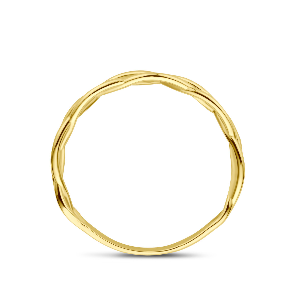 14-karaat gouden schakelring met een breedte van 3 mm