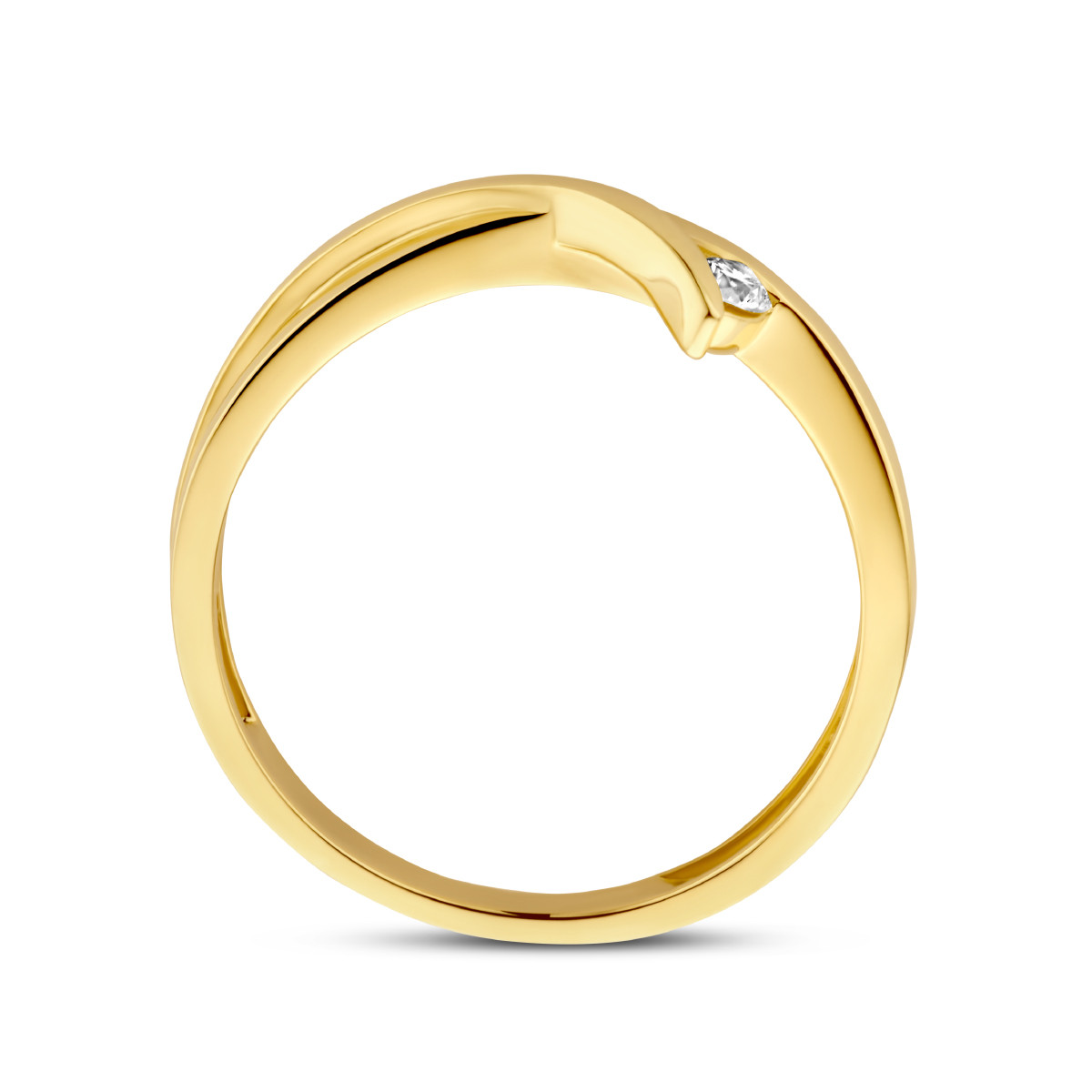 14-karaat gouden solitair ring met diamant 0.06 crt