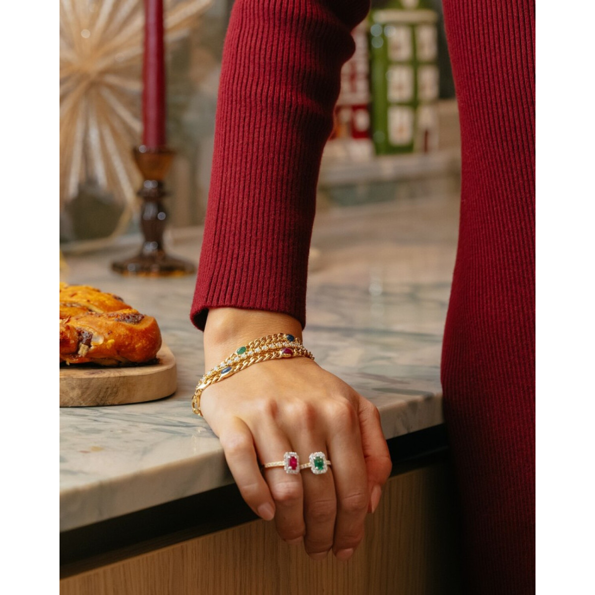 14-karaat gouden tennisarmband met briljant geslepen diamanten 5.00 crt 4 mm breed - Lengte 18 cm