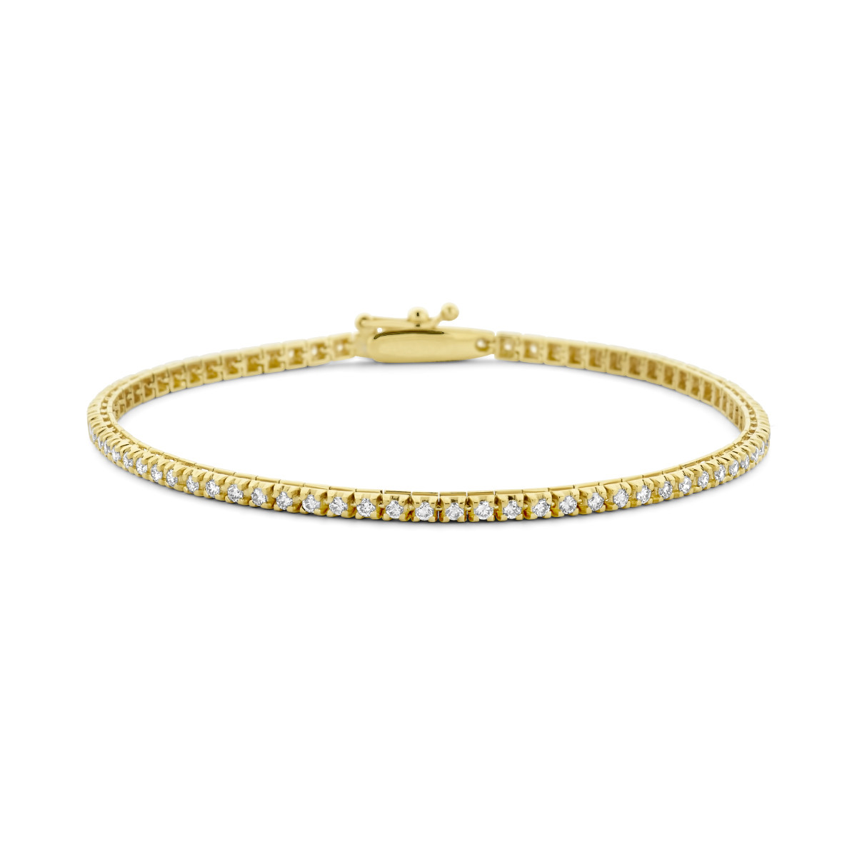 14-karaat gouden tennisarmband met diamanten 1 crt - Lengte 17.5 cm