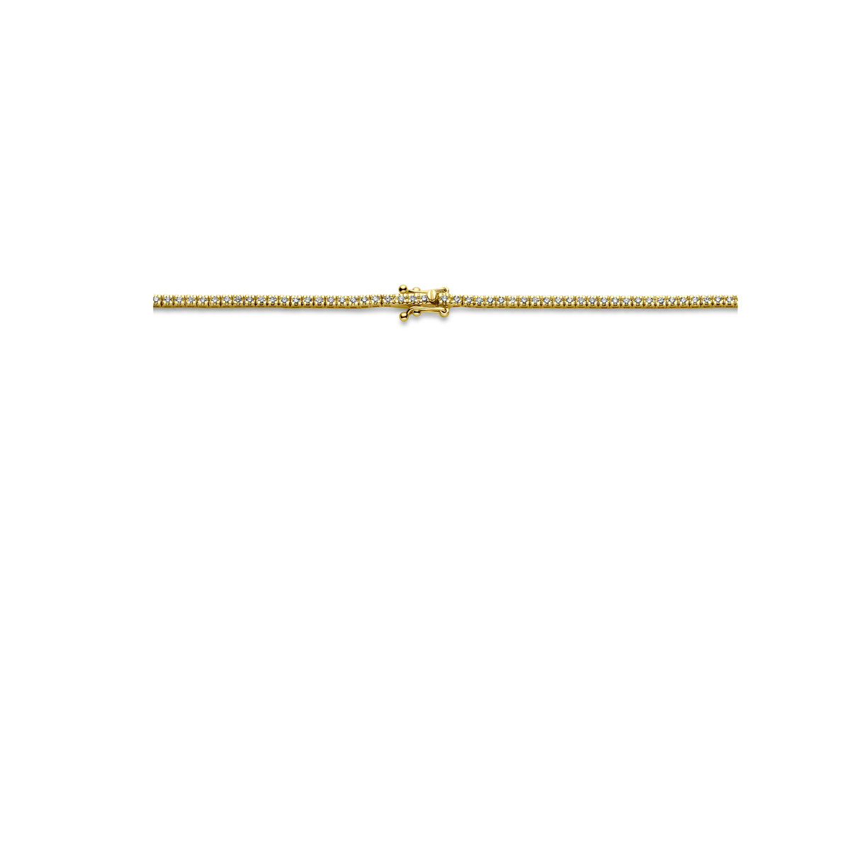 14-karaat gouden tennisketting met lab grown diamanten 2 crt 1.9 mm breed - Lengte 42 cm