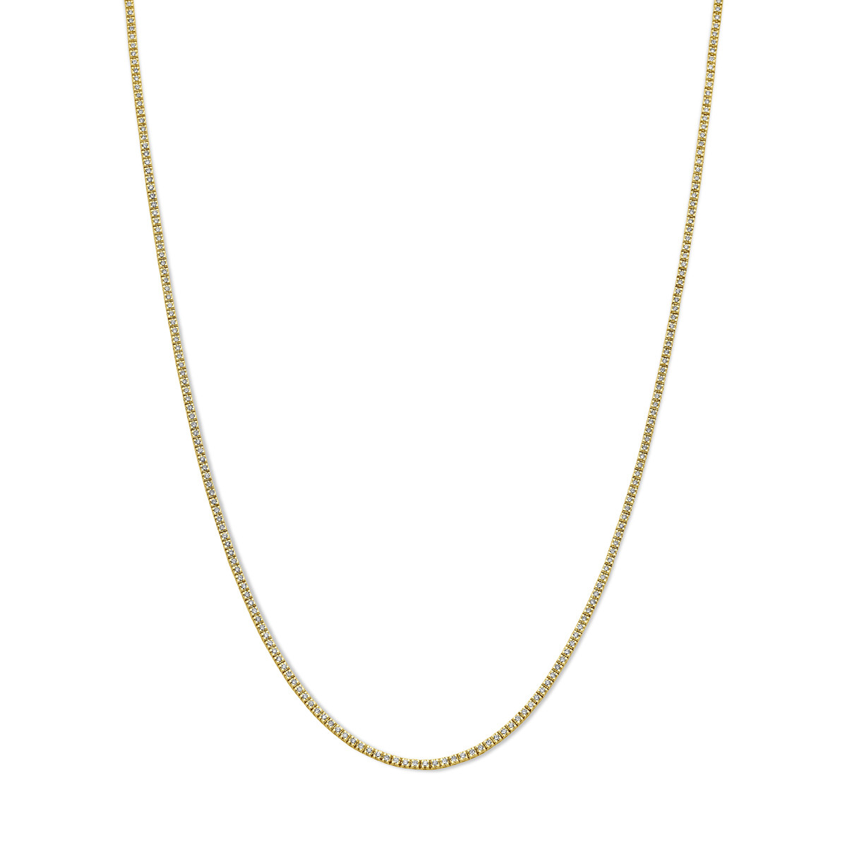 14-karaat gouden tennisketting met lab grown diamanten 2 crt 1.9 mm breed - Lengte 42 cm