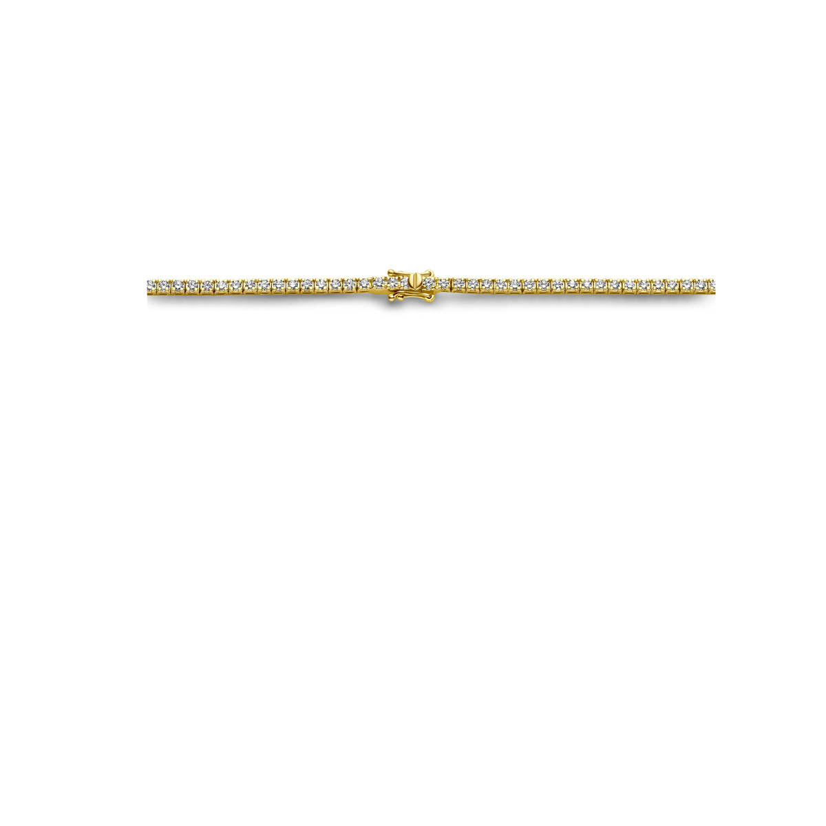 14-karaat gouden tennisketting met lab grown diamanten 5 crt 2.5 mm breed - Lengte 42 cm