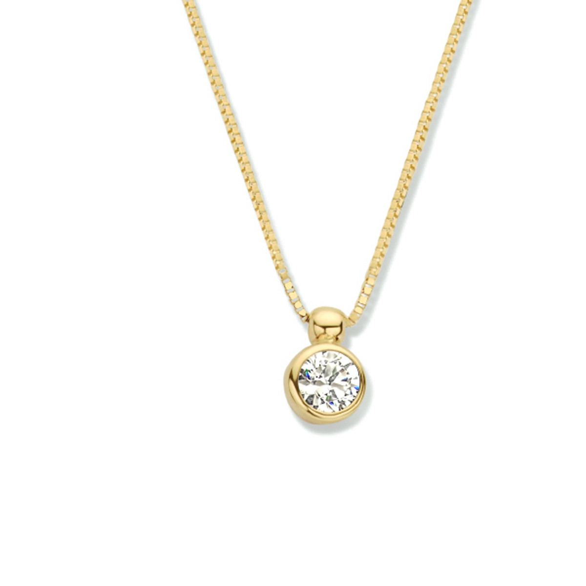 14-karaat gouden Venetiaanse ketting met zirkonia 4.5 mm - Lengte 42 - 45 cm