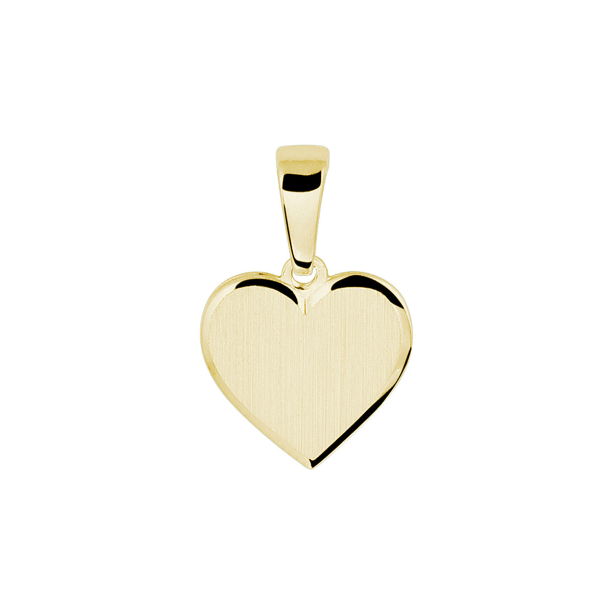14-karaat graveer hart hanger - 10.5 x 10.5 mm