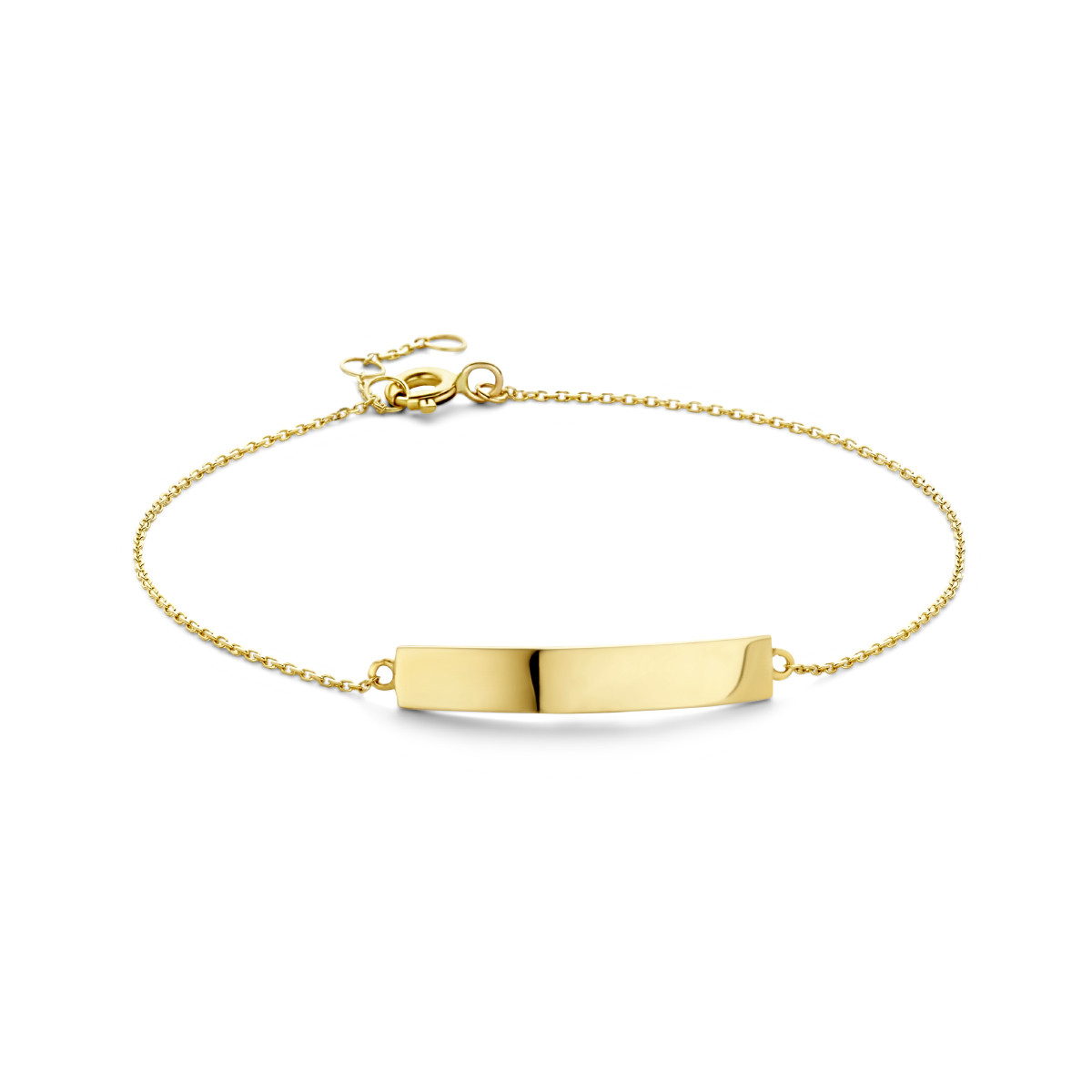 14-karaat graveerarmband met plaat - Lengte 16.5 - 17.5 - 18.5 cm
