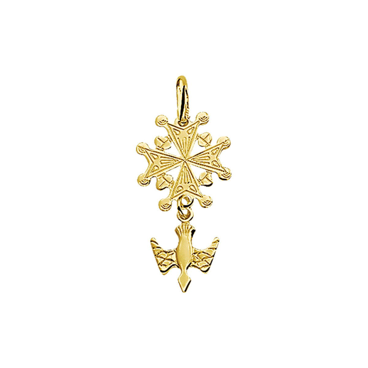 14-karaat hugenotenkruis hanger - 25 x 12.5 mm