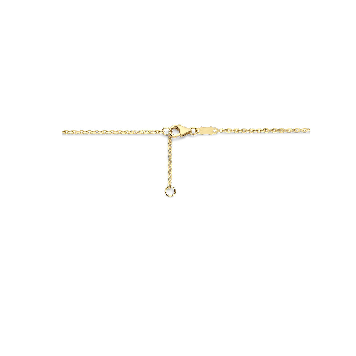 14-karaat gouden ketting met hartje van rode epoxy - Lengte 40-42 cm