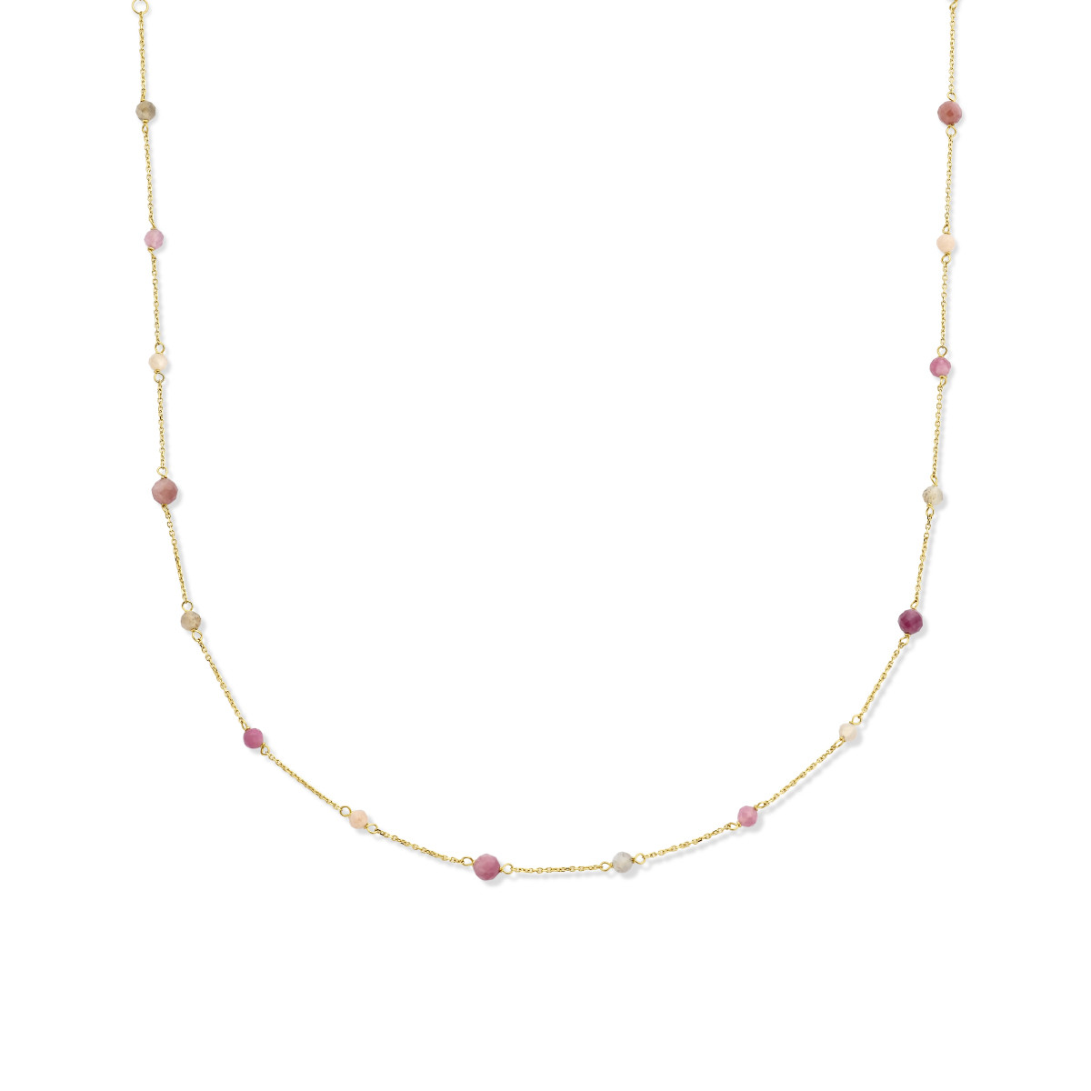 14-karaat ketting met toermalijn stenen 0.58 crt - Lengte 40 - 42 - 44 cm