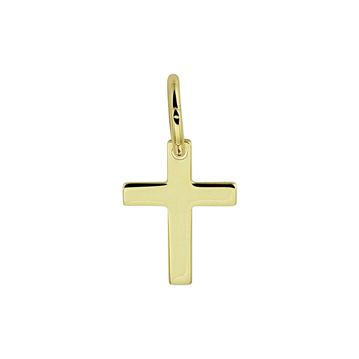 14-karaat kruis hanger massief - 10 x 7.5 mm