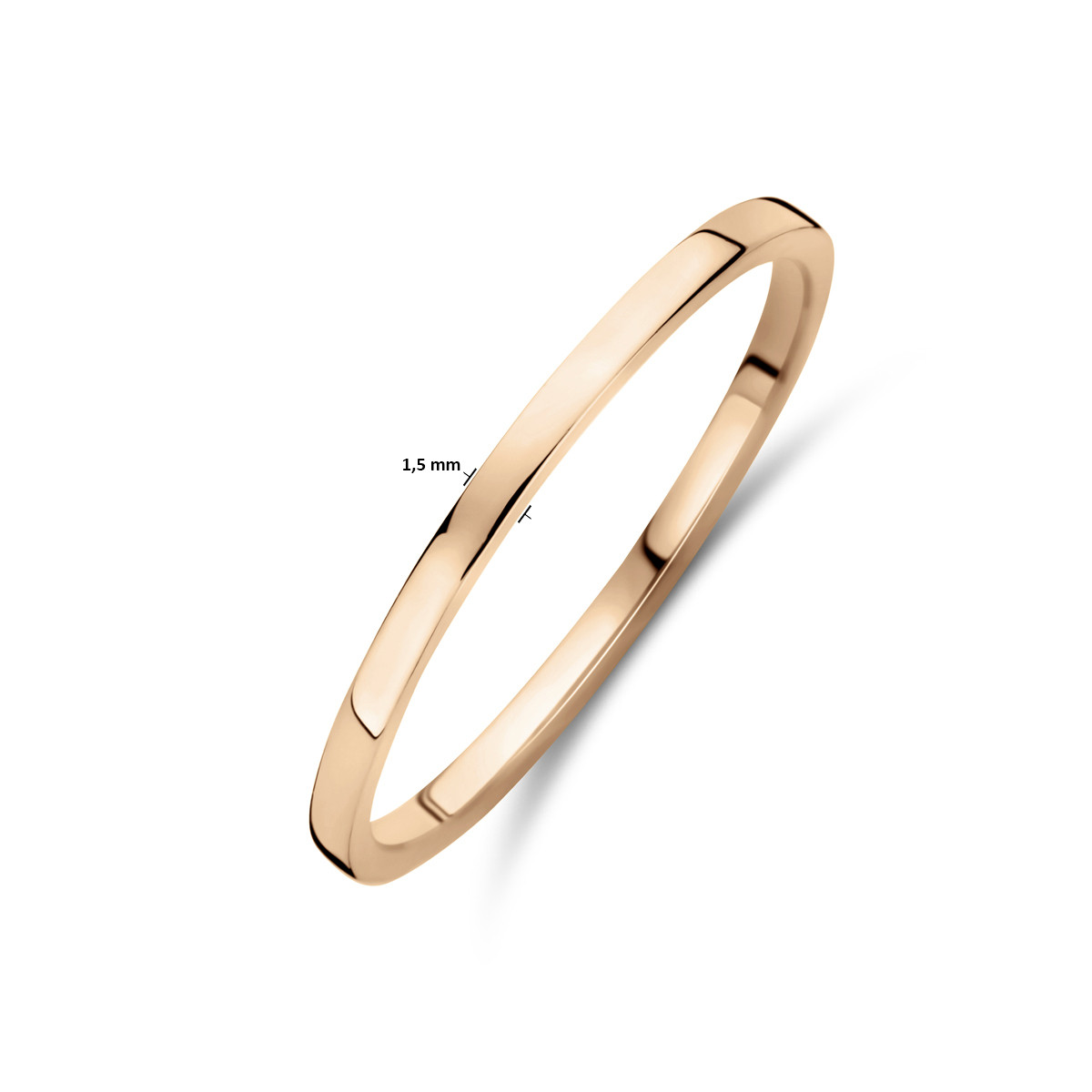 14-karaat roségouden aanschuifring glanzend afgewerkt 1.5 mm breed