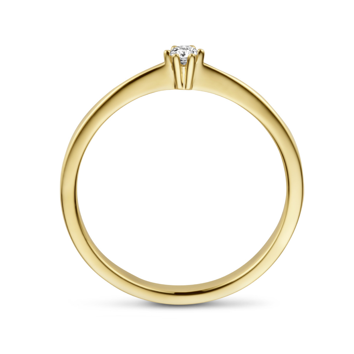 14-karaat solitair ring met diamant 0.05 crt