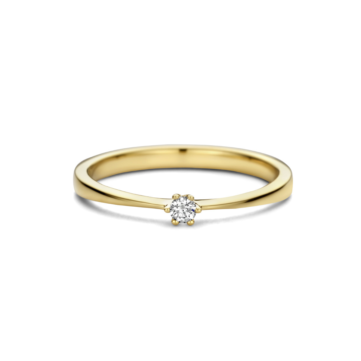 14-karaat solitair ring met diamant 0.05 crt