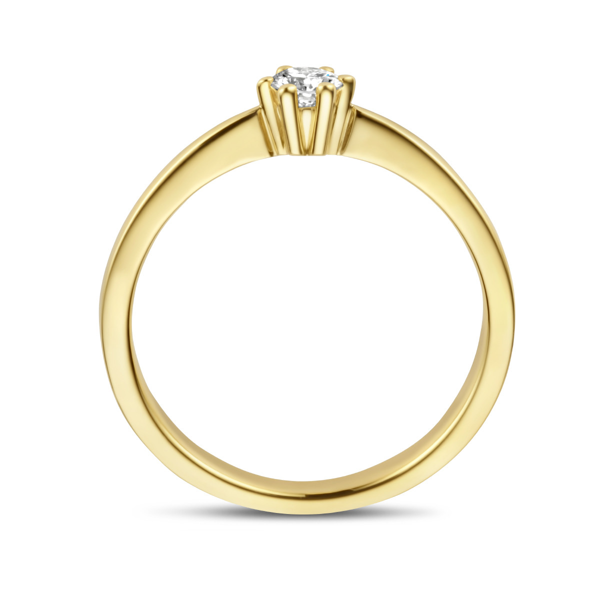14-karaat solitair ring met diamant 0.15 crt