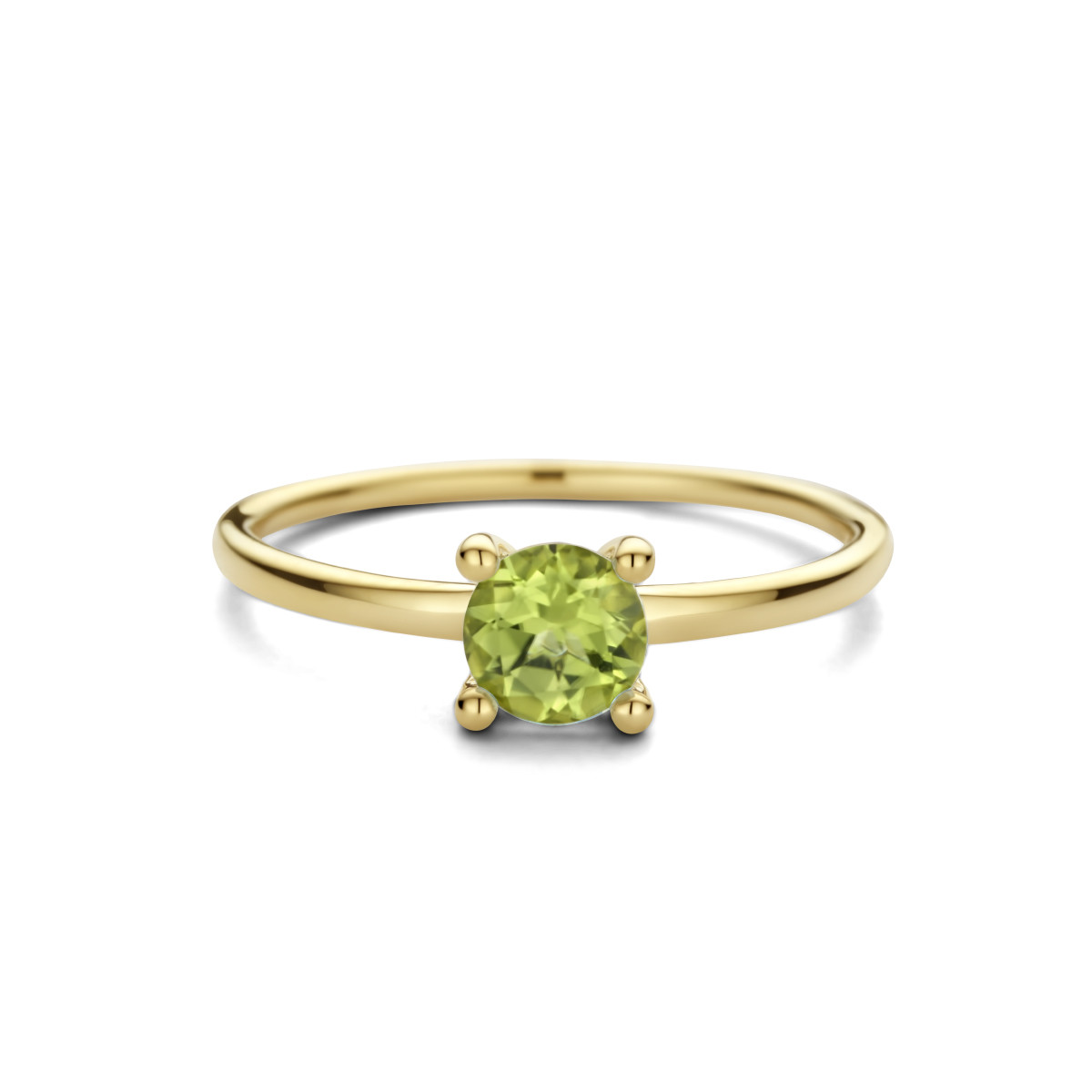 14-karaat solitair ring met peridot 0.55 crt