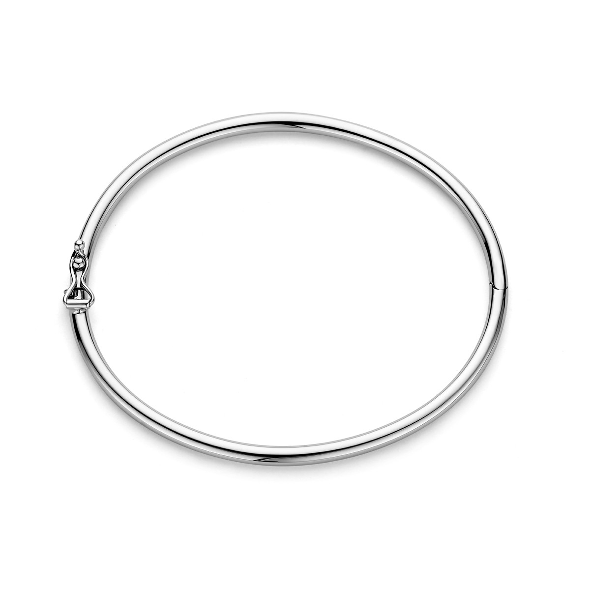 14-karaat witgouden bangle glanzend 3 mm breed - Diameter 60 mm