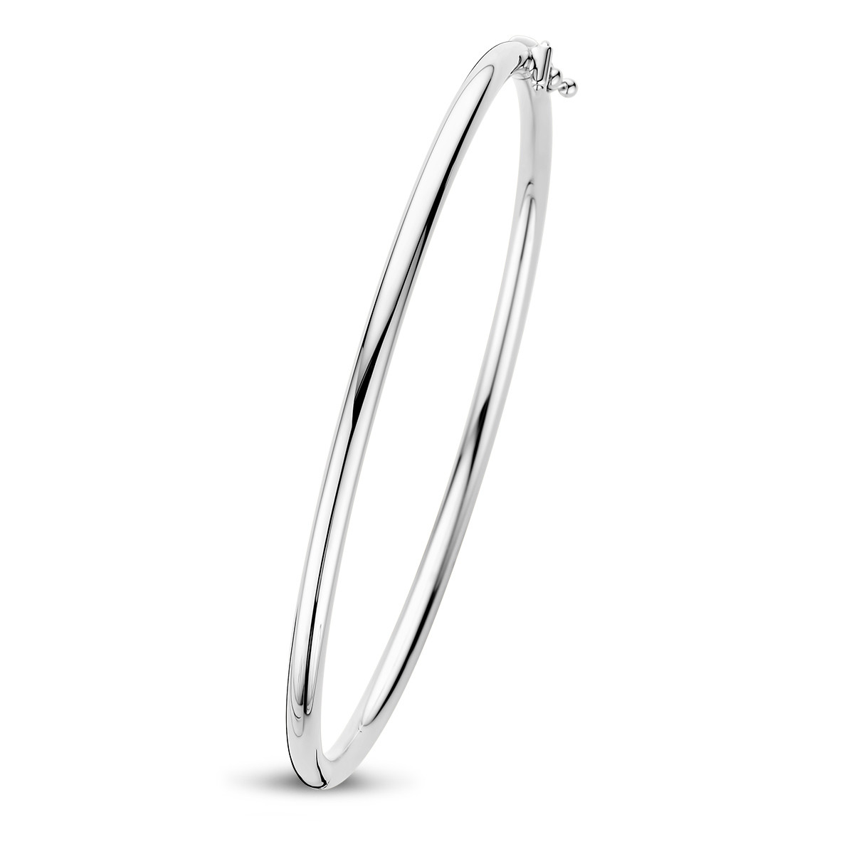 14-karaat witgouden bangle glanzend 3 mm breed - Diameter 60 mm