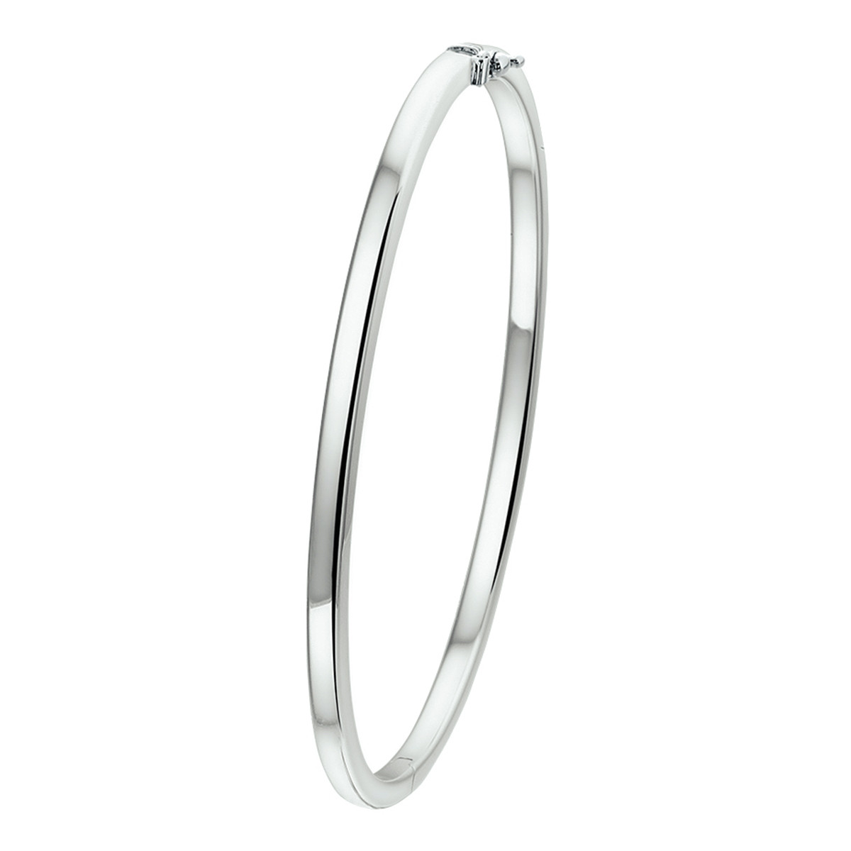 14-karaat witgouden bangle glanzend afgewerkt 3 mm breed - Diameter 61 mm