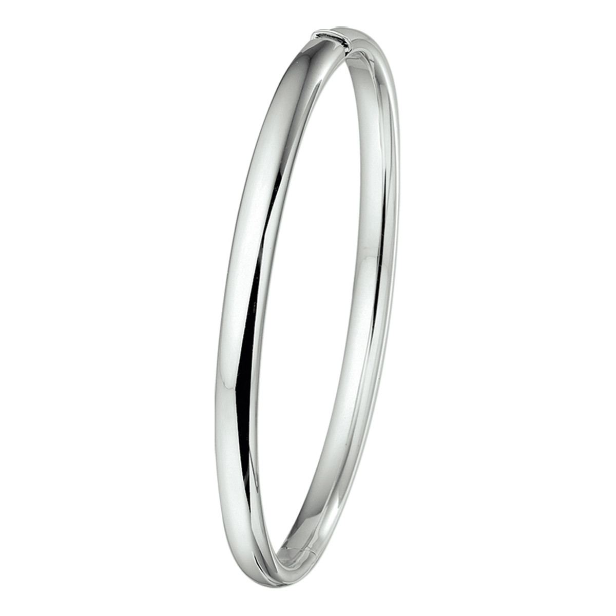 14-karaat witgouden bangle glanzend ovaal 5 mm breed - Diameter 60 mm