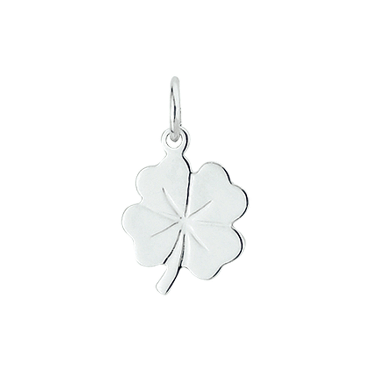14-karaat witgouden klavertje vier hanger 10.5 mm breed - Hoogte 14 mm