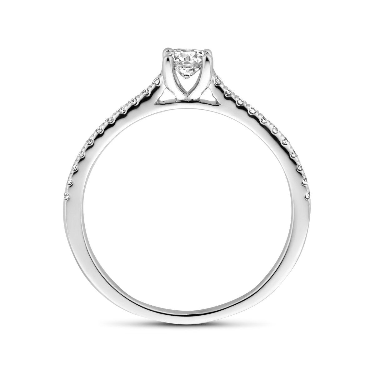 14-karaat witgouden ring met briljante lab grown diamanten 0.39 crt 4 mm breed
