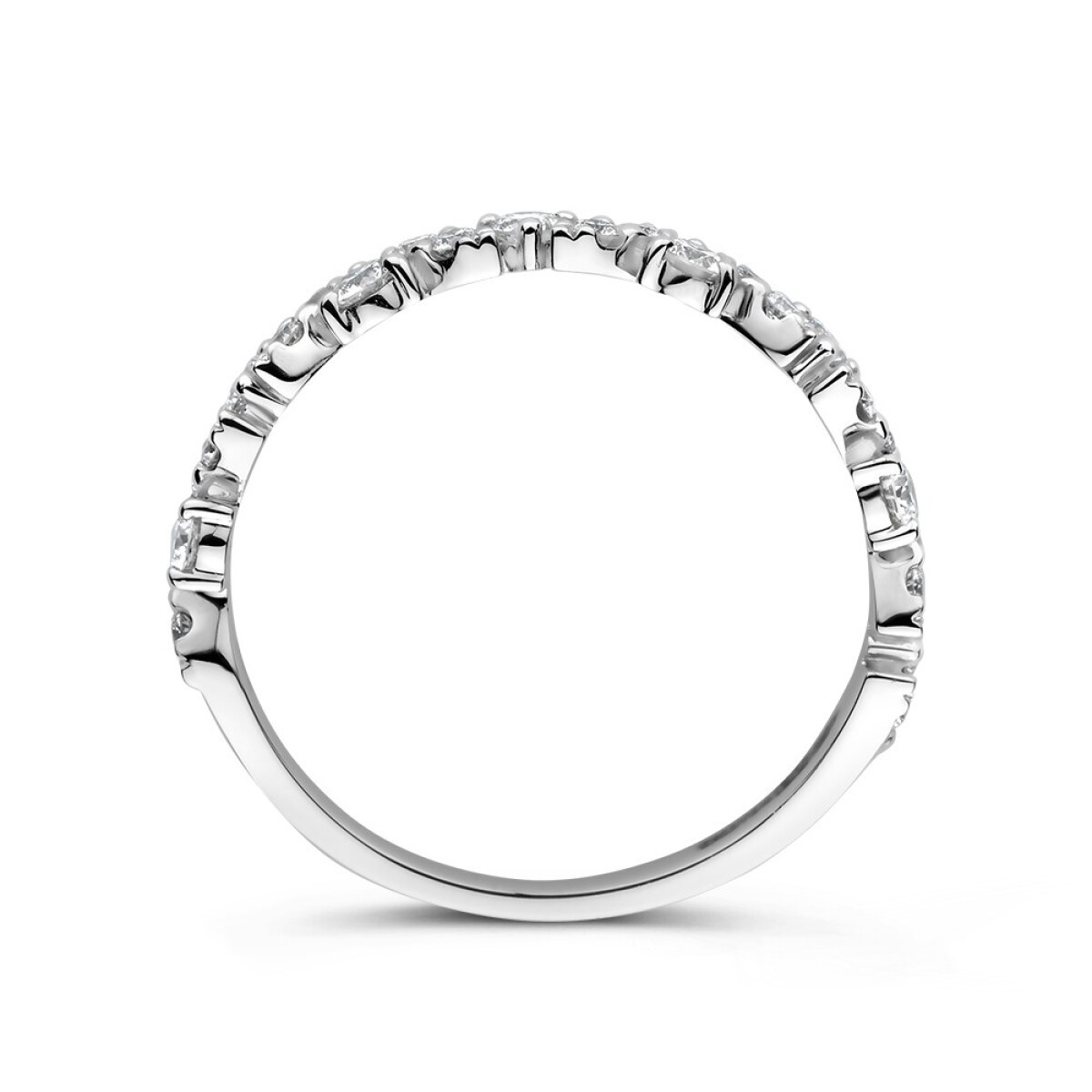 14-karaat witgouden ring met diamanten 0.58 crt 3.6 mm breed