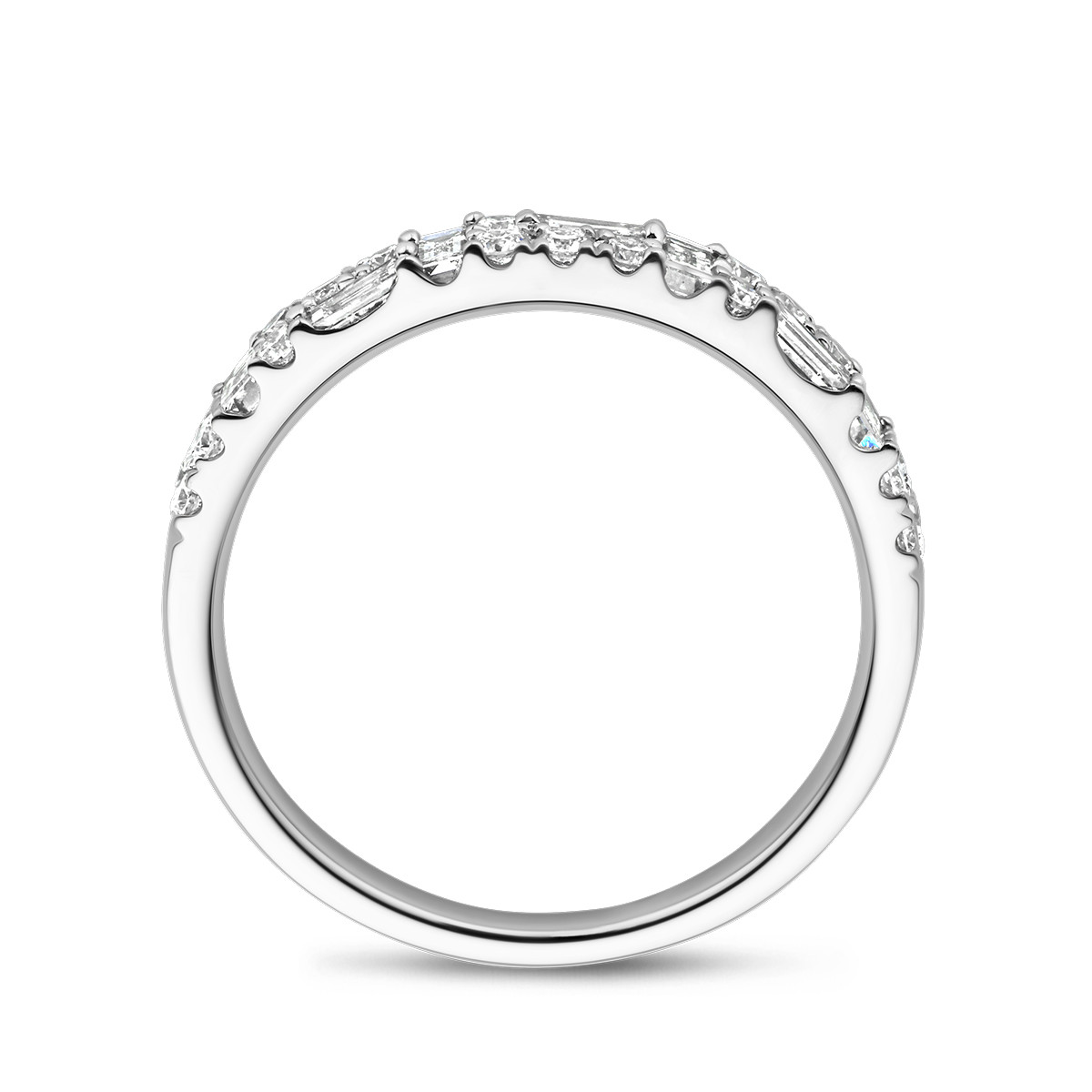 14-karaat witgouden ring met divers geslepen diamanten 0.59 crt