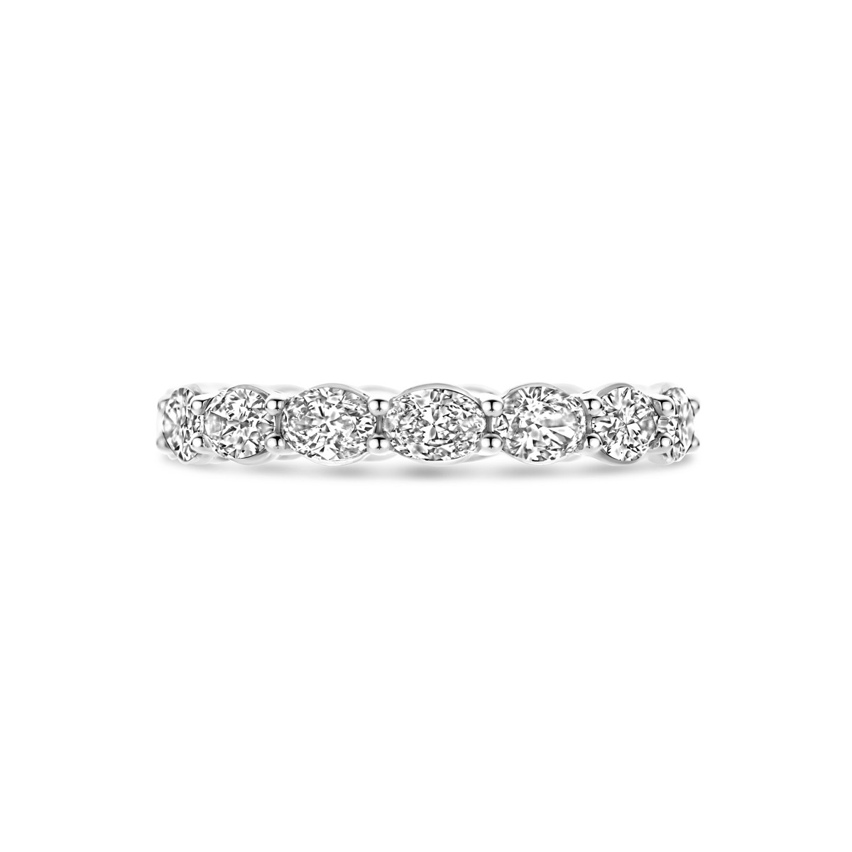 14-karaat witgouden ring met lab grown diamanten 2.24 crt 3.5 mm breed