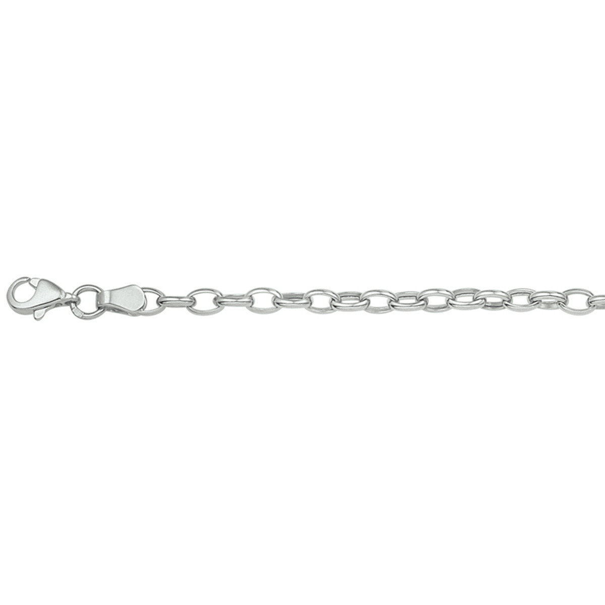14-karaat witgouden schakelarmband met anker- en jasseronschakels 3.5 mm breed - Lengte 18.5 cm