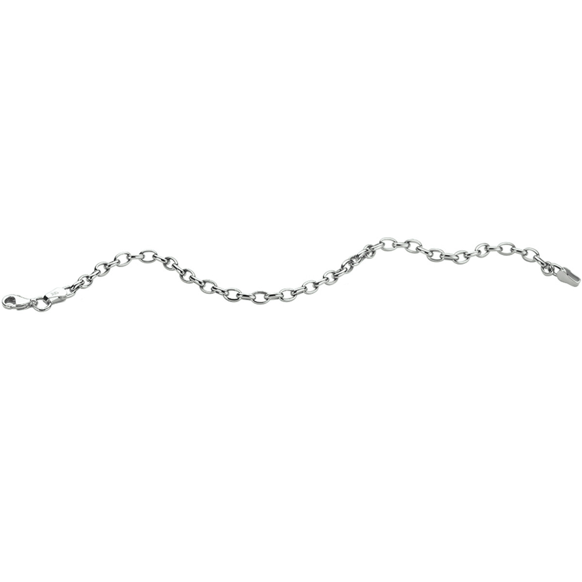 14-karaat witgouden schakelarmband met anker- en jasseronschakels 3.5 mm breed - Lengte 18.5 cm