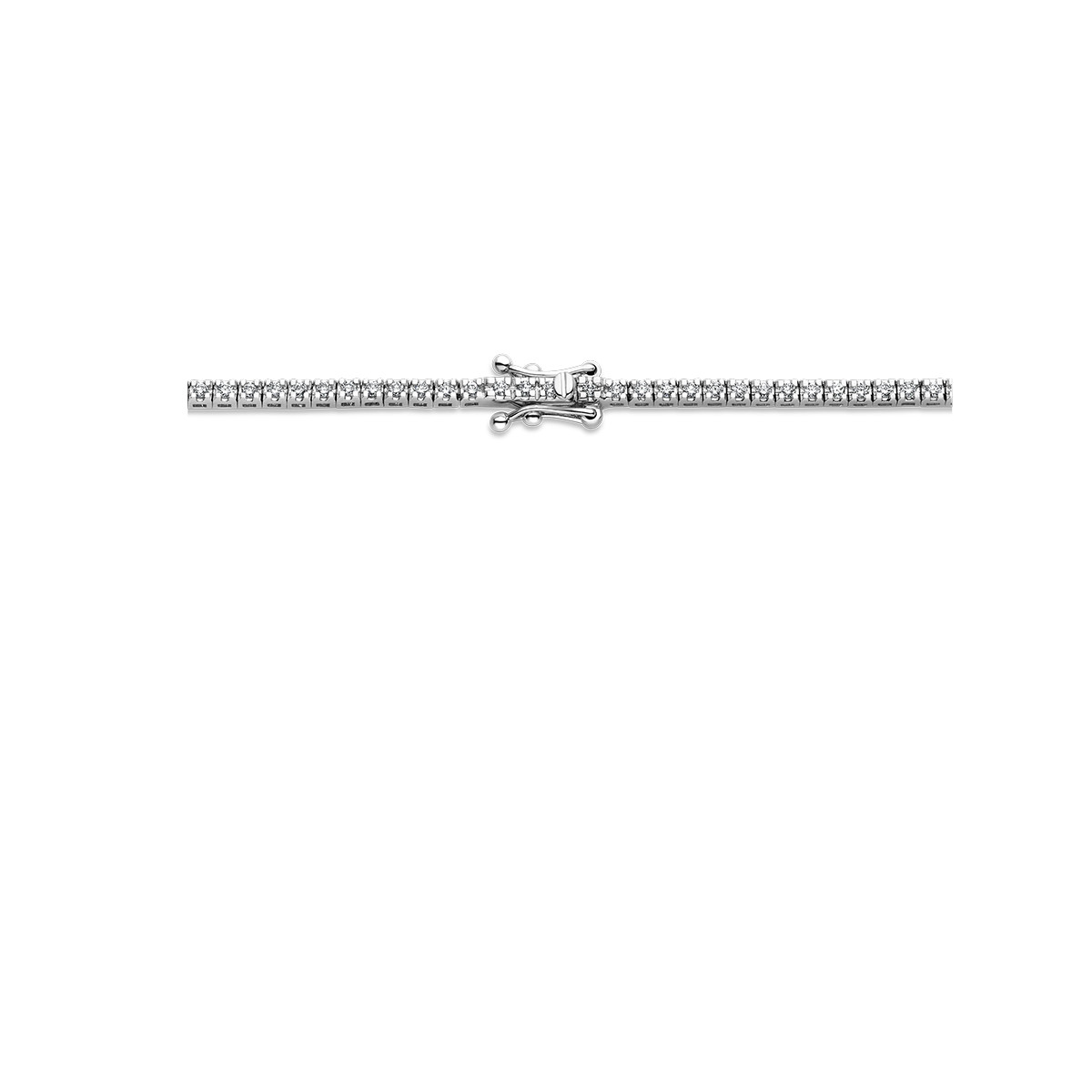 14-karaat witgouden tennisketting met transparante lab diamant 2 crt 1.9 mm breed - Lengte 42 cm