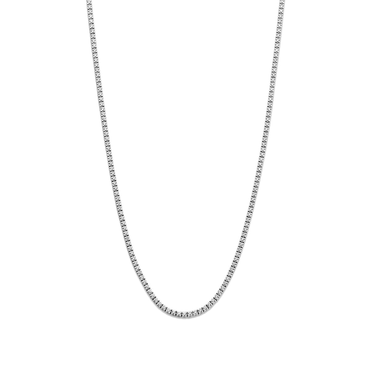 14-karaat witgouden tennisketting met transparante lab diamant 2 crt 1.9 mm breed - Lengte 42 cm