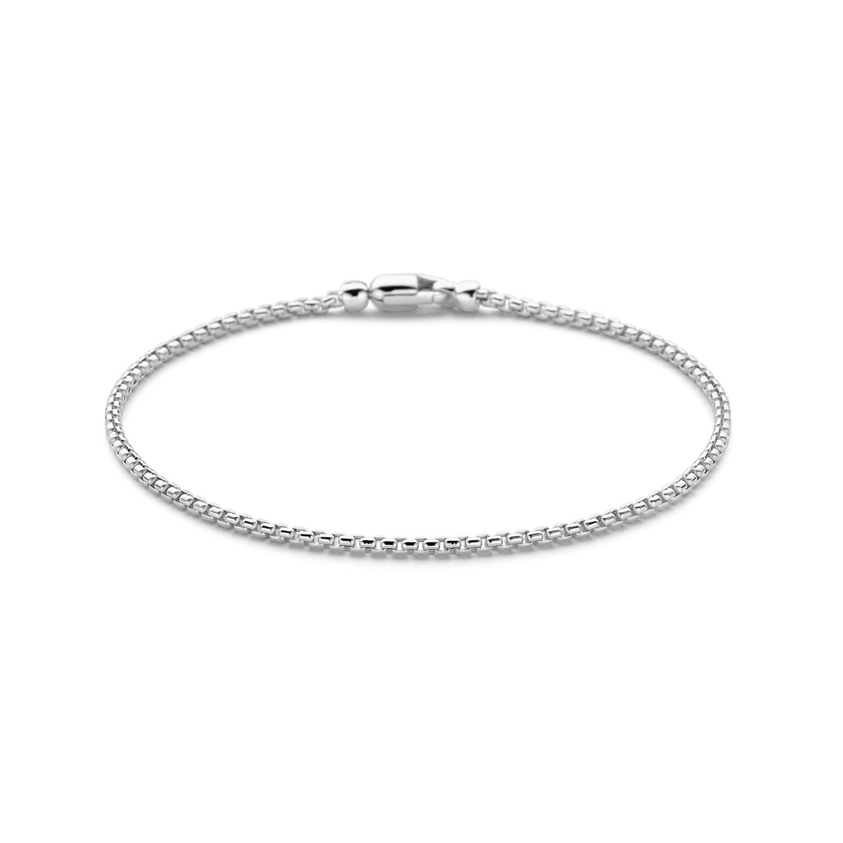 14-karaat witgouden Venetiaanse schakelarmband 1.7 mm breed - Lengte 18 cm