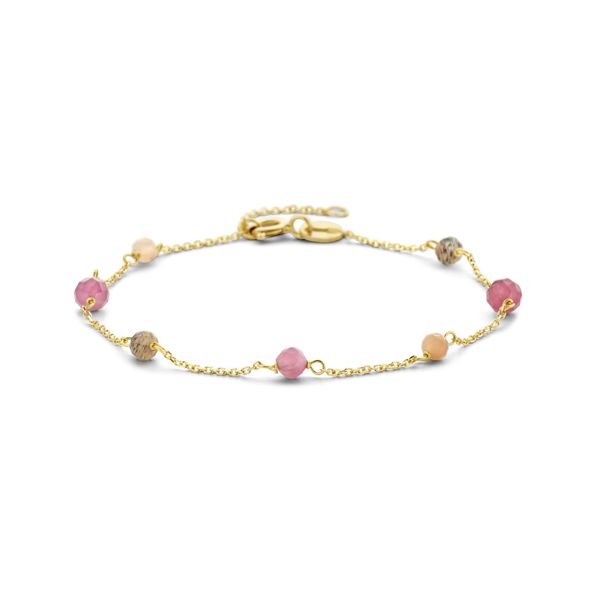 14-karaat gouden armband met toermalijn - Lengte 16 - 18 cm