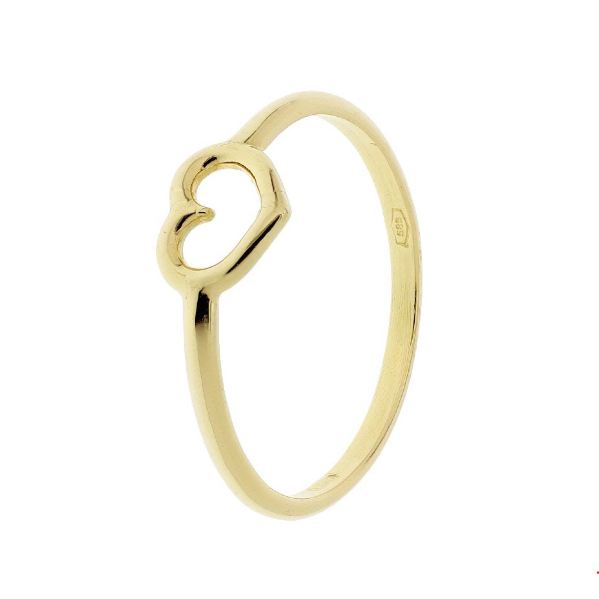 14-Krt gouden ring met hartje