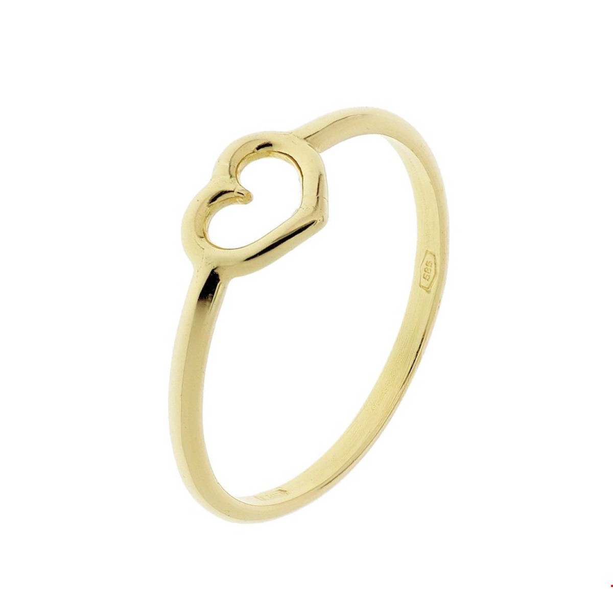 14-Krt gouden ring met hartje