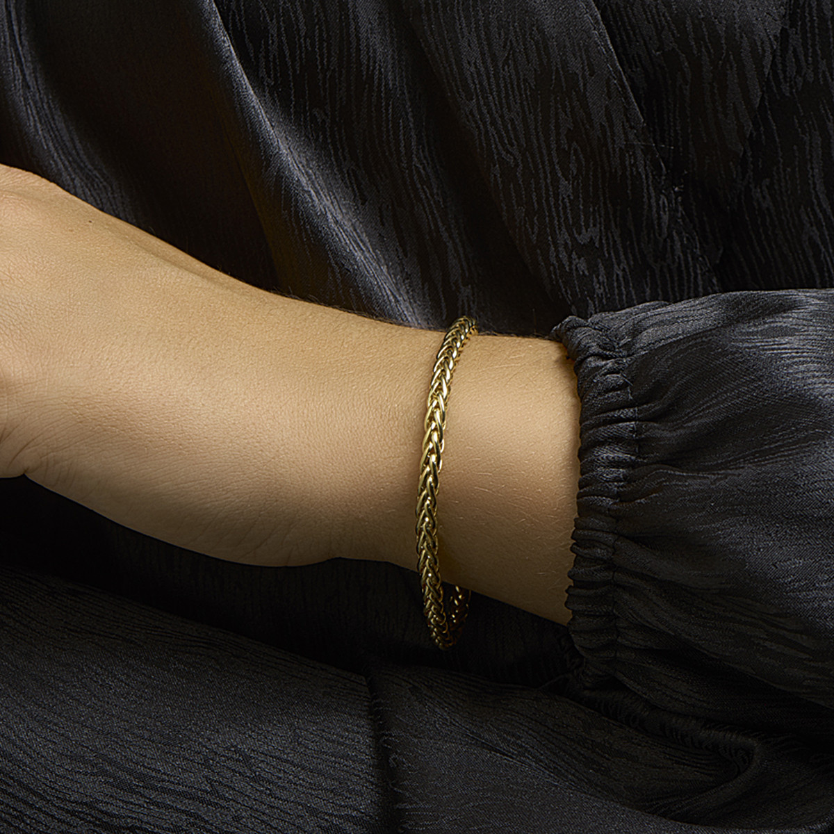 Zilgold vossenstaart armband 4.0 mm - Lengte 19 cm