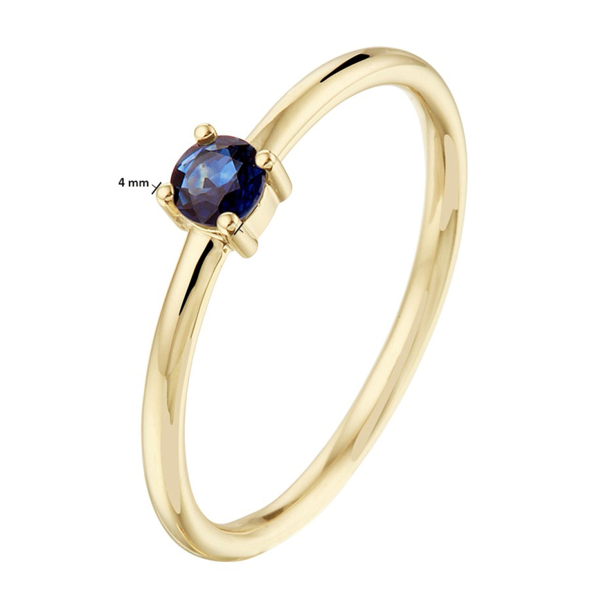 14k gouden ring met edelsteen saffier