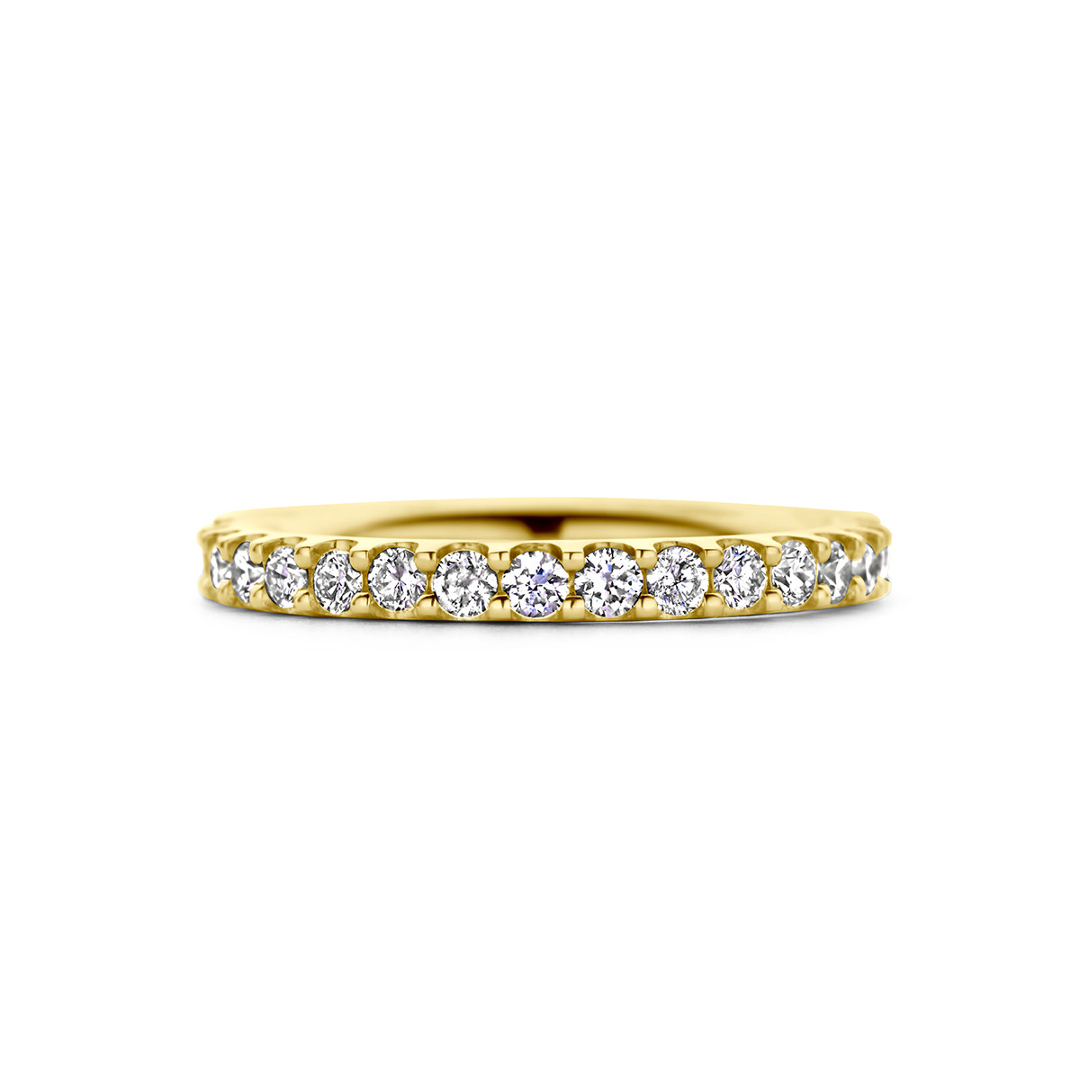 18-karaat gouden aanschuifring met diamanten 0.50 crt 2.4 mm breed