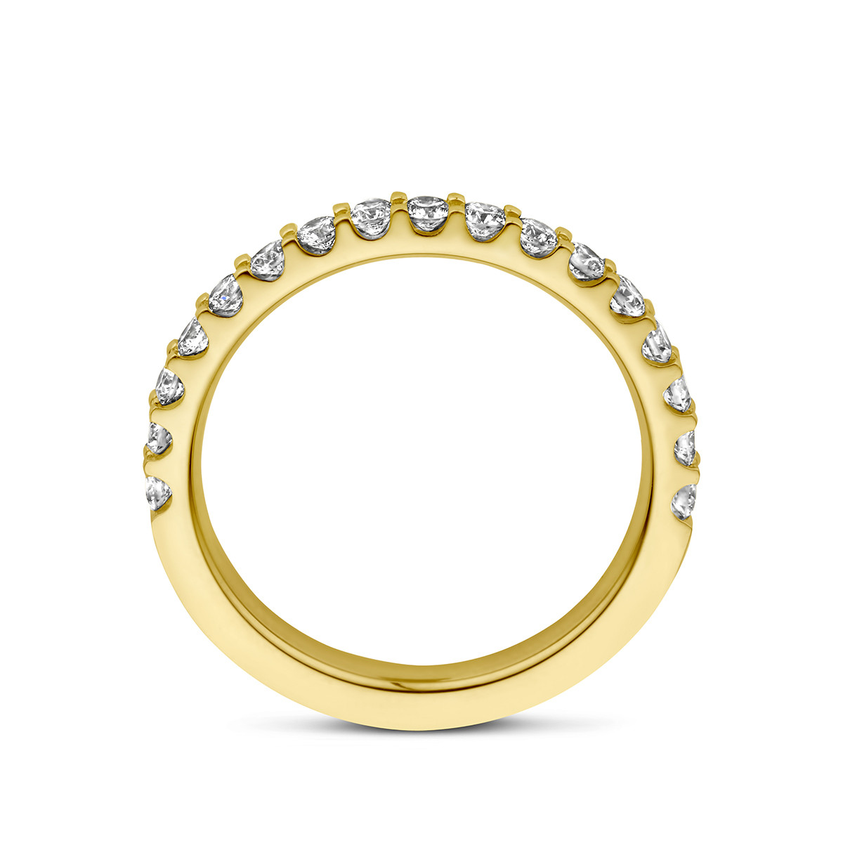 18-karaat gouden aanschuifring met diamanten 0.50 crt 2.4 mm breed