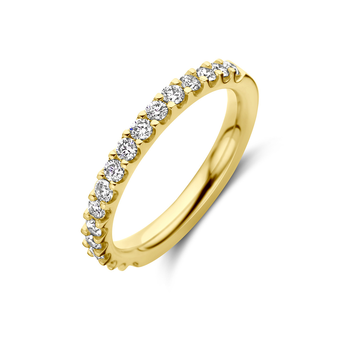 18-karaat gouden aanschuifring met diamanten 0.50 crt 2.4 mm breed