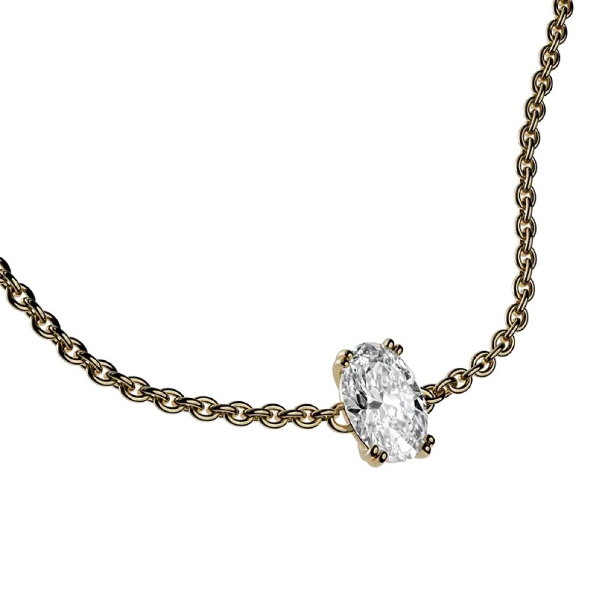 18-karaat Gouden Delve armband 002 met ovaal geslepen lab grown diamant 0.50 crt - Lengte 16-17-18 cm