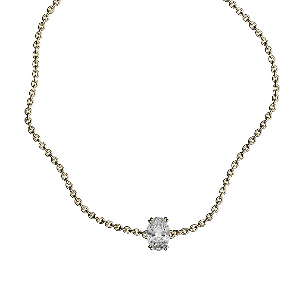 18-karaat Gouden Delve armband 002 met ovaal geslepen lab grown diamant 0.50 crt - Lengte 16-17-18 cm