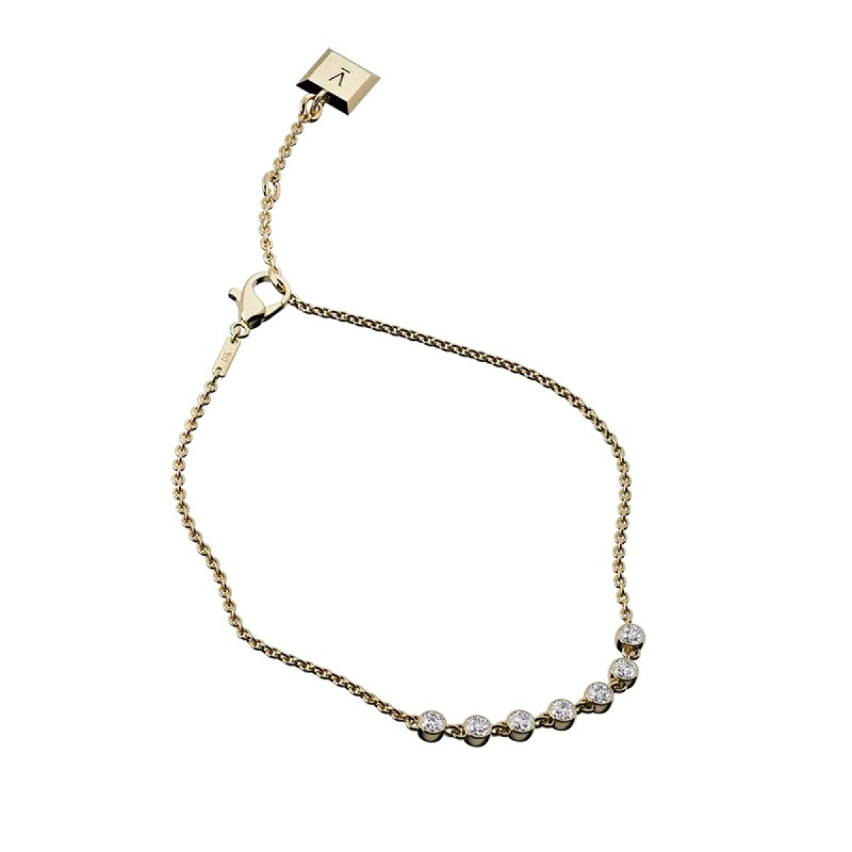 18-karaat Gouden Delve armband 005 met rond geslepen lab grown diamanten 0.42 crt - Lengte 16-17-18 cm